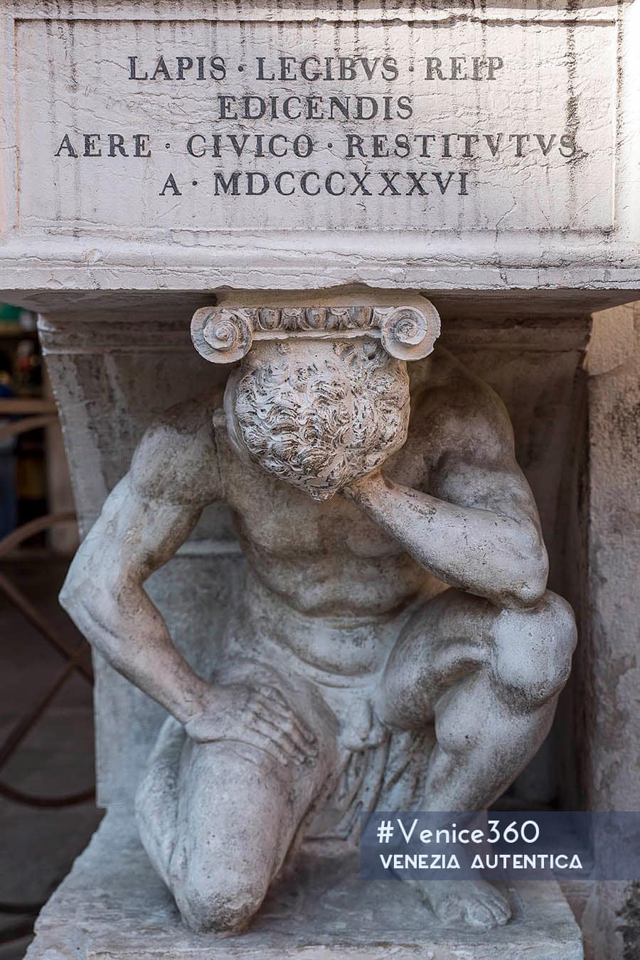 This statue in Rialto, Venice, was thought to have a pen-friend in Rome - Venezia Autentica | Discover and Support the Authentic Venice The Gobbo di Rialto in Venice. This statue of a crouching man was used to announce laws in the rialto area.