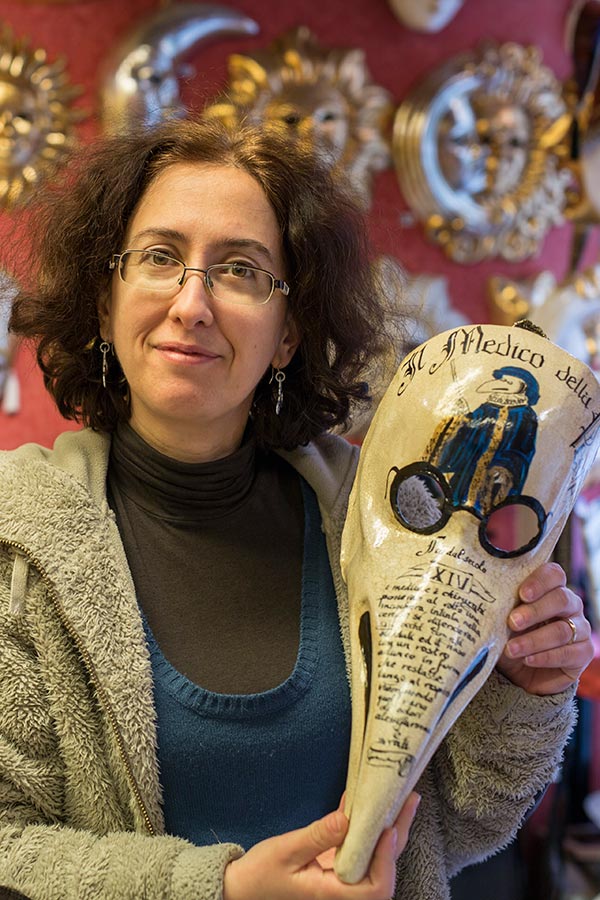 Marina Celano, Mask Maker - Venezia Autentica | Discover and Support the Authentic Venice - Close to the historical venetian fish market, yet off the beaten path, Marina welcomed us into her little enchanted masks shop...