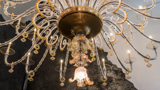 Restored Murano Glass Chandelier in the Museum of Glass in Murano Venice